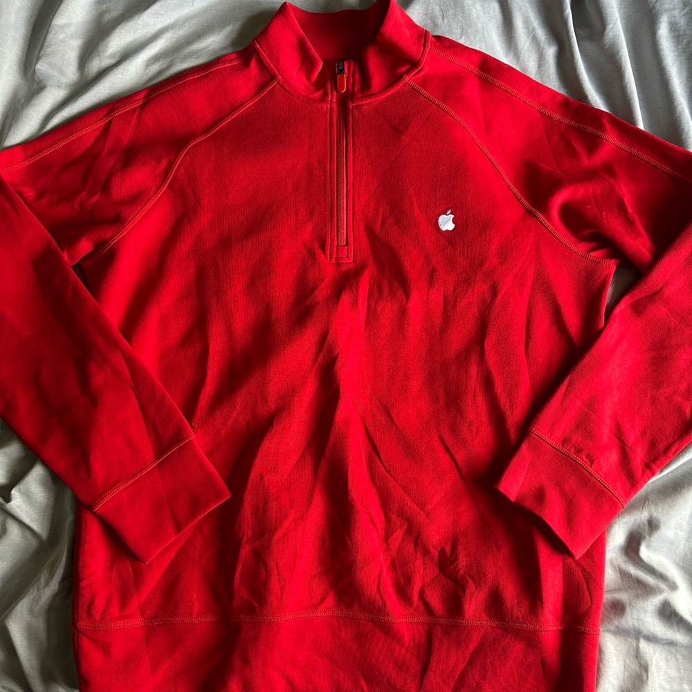 NWOT Apple Red Quarter Zip Sweater